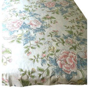 Vintage Floral Pink Rose 1 Twin Flat Sheet Cottagecore Country Chic No Iron USA